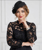 خرجکار گل برجسته و پولک و دامن ساتن آمریکایی مدل مهوا