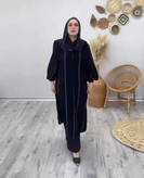مانتو یقه کریشه حریر ژاکارد