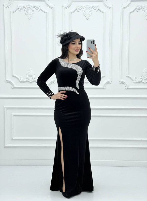 پیراهن ماکسی مخمل مدل سارینا