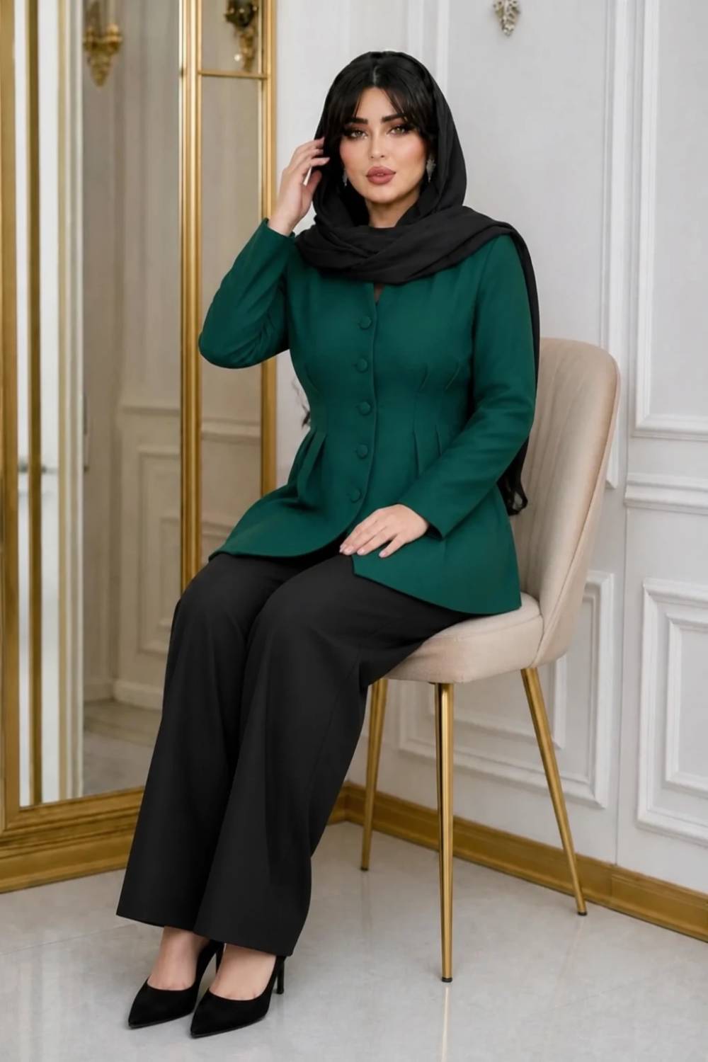 مانتو شومیزی دکمه دار مازراتی بانو