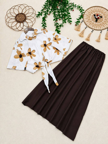 ست شومیز دامن گلی