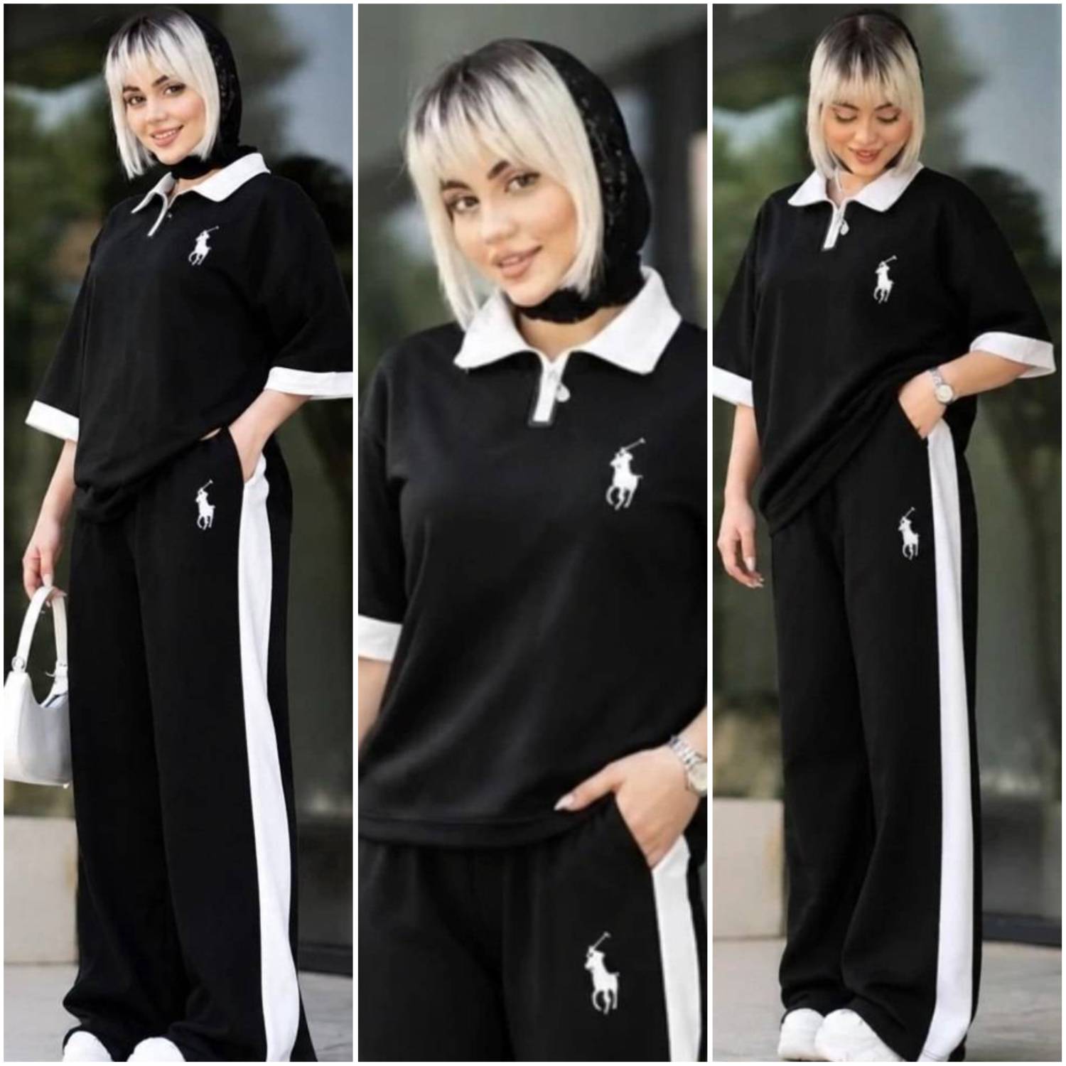 ست تیشرت شلوار اسپرت زنانه پلو