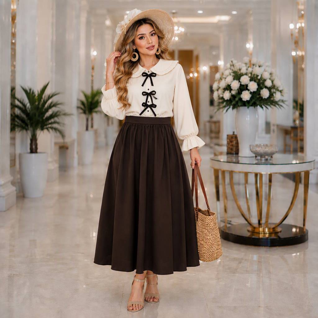 ست شومیز دامن زنانه ترند مدل شکلات