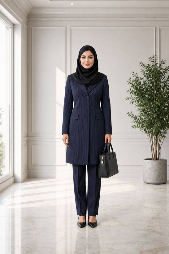 مانتو شلوار اداری زنانه اطلس