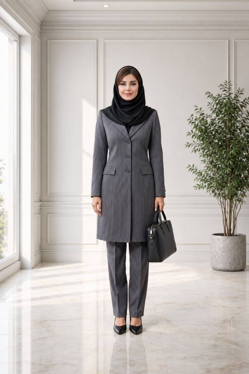مانتو شلوار اداری زنانه اطلس