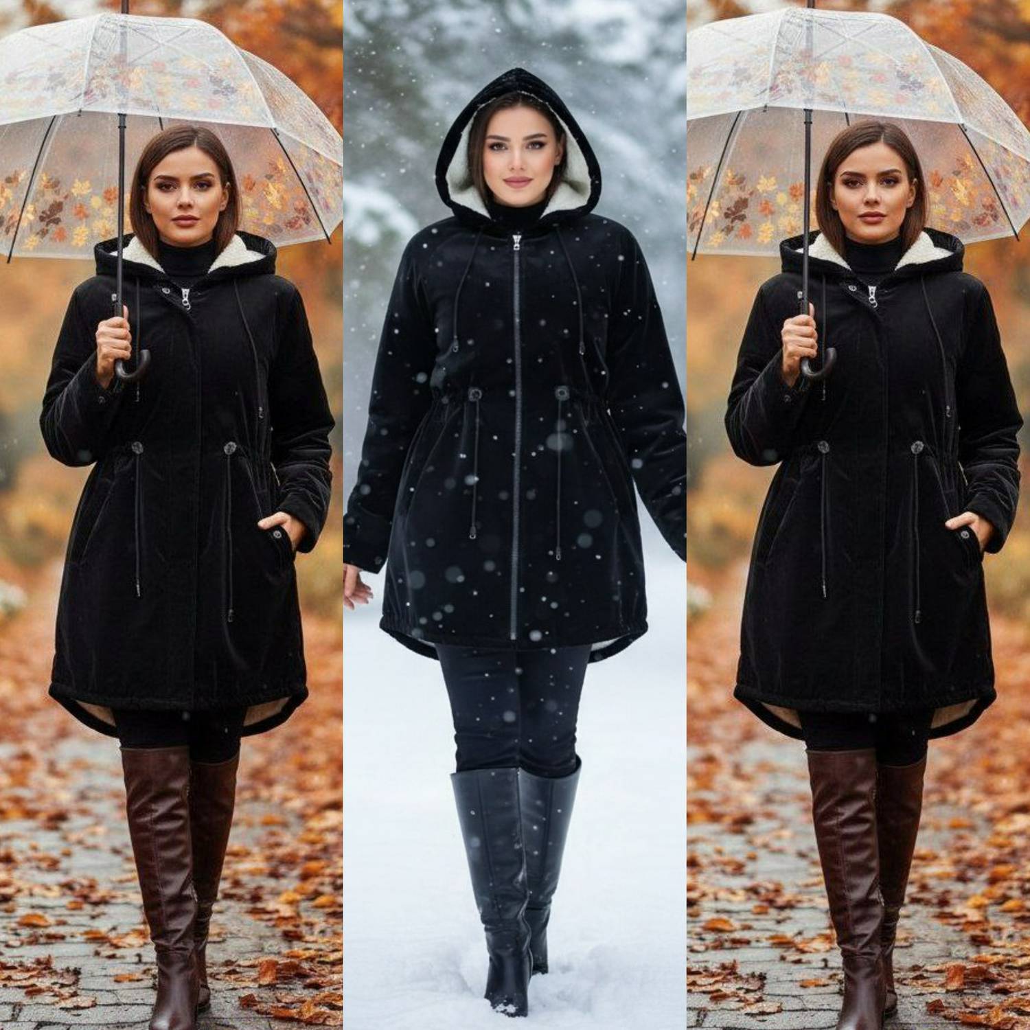 کاپشن زنانه سیلیکونی ماه بانو