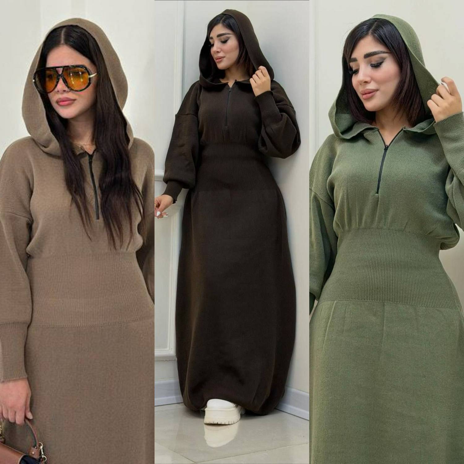پیراهن کفتان بافت زنانه ساعت شنی