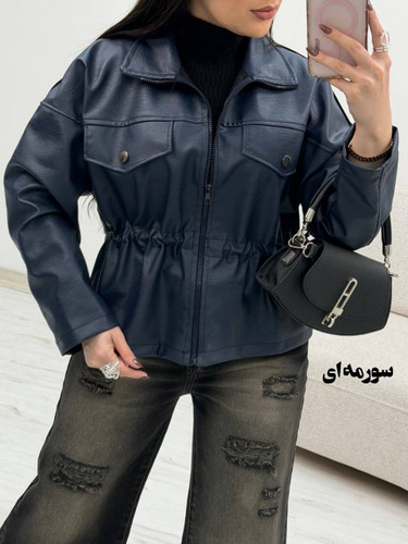 کت چرم زنانه کمر گت دار