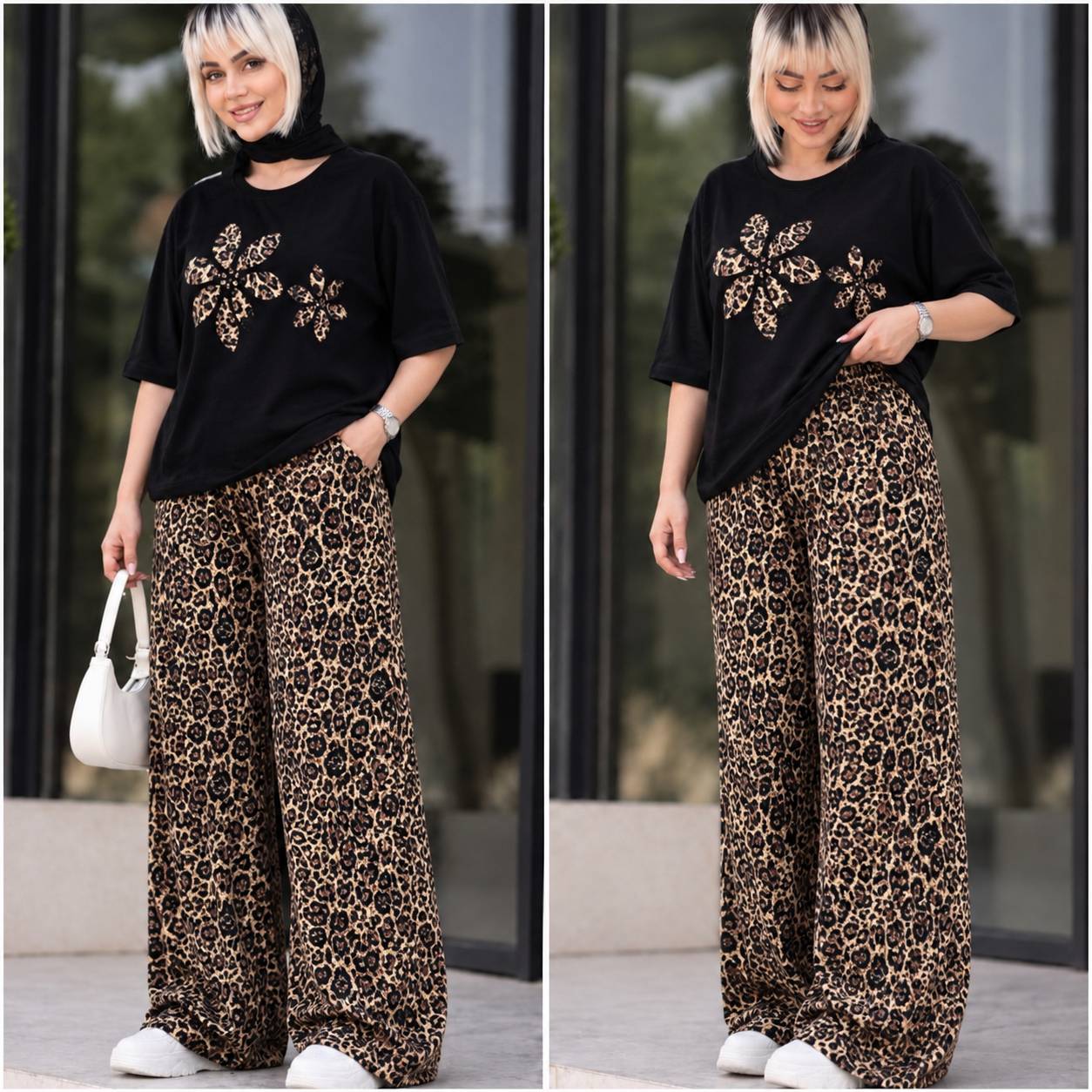 ست تیشرت شلوار زنانه مدل دوگل