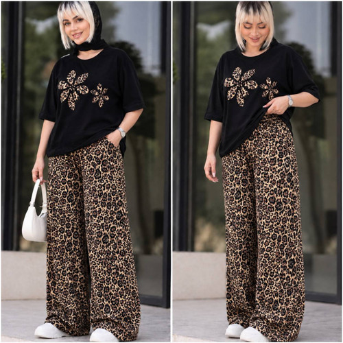 ست تیشرت شلوار زنانه مدل دوگل